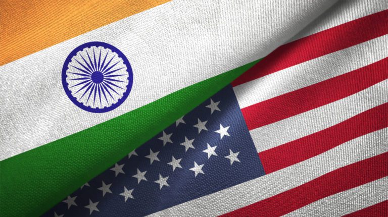 Image shows National Flag of India and US.
