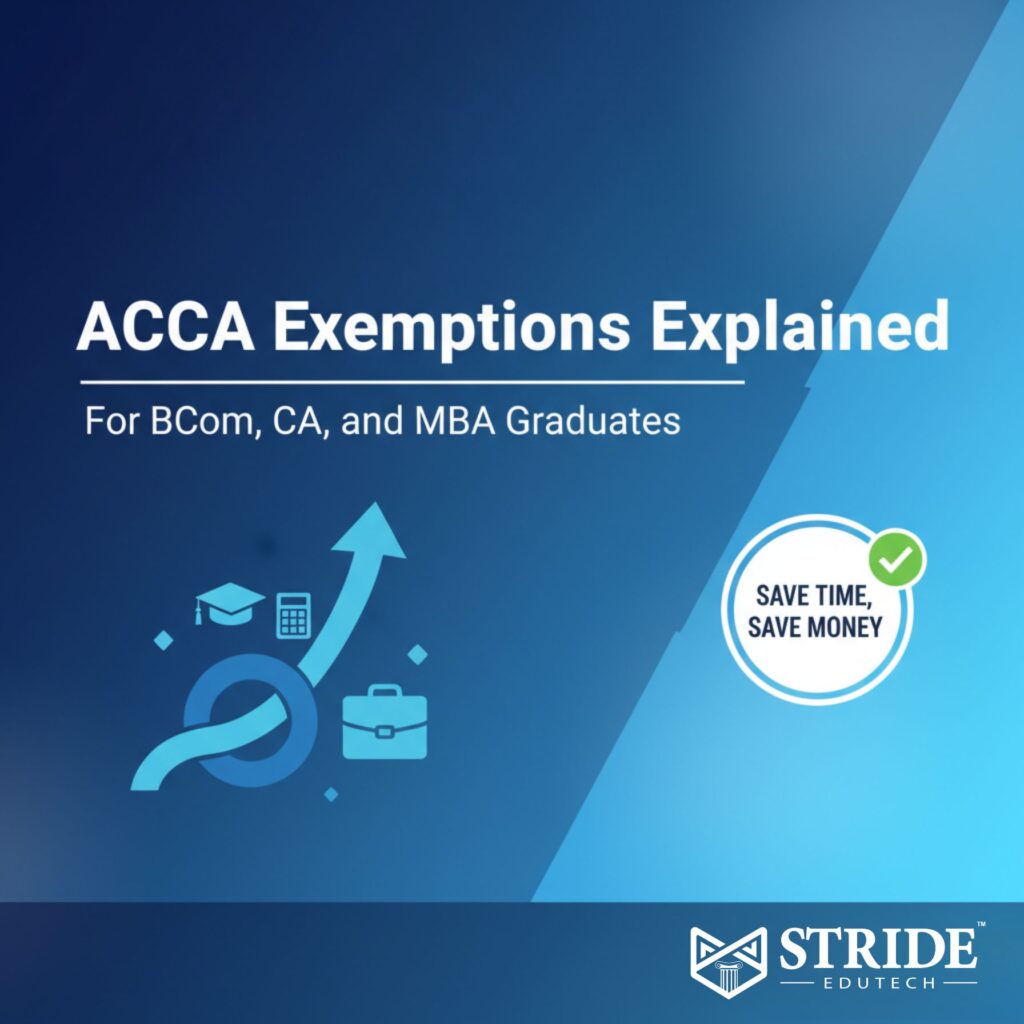 ACCA exemptions - Get up to 9 Papers - For BCom, CA, or MBA Grads.